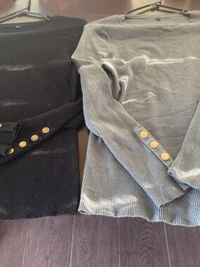 black and green sweaters with buttons